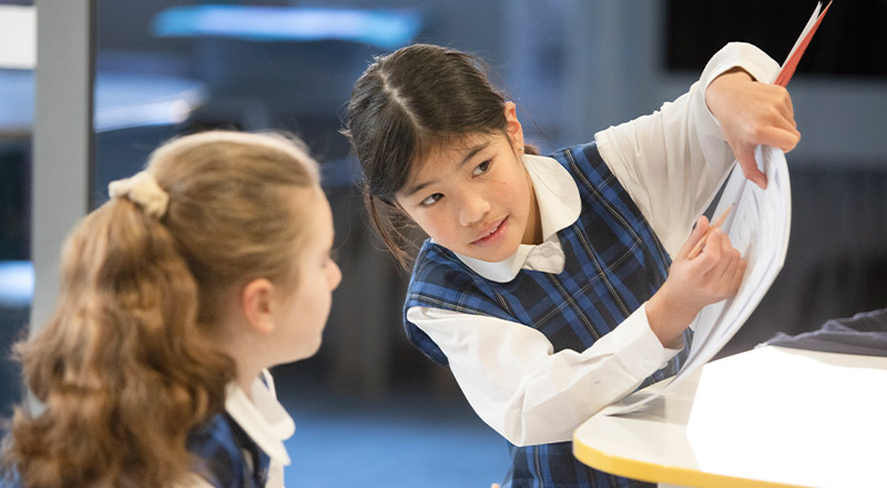 Students working together in the classroom at Our Lady of The Rosary Primary School Kellyville