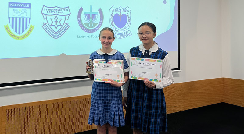 Students at the Voice of Youth event representing Our Lady of The Rosary Primary School Kellyville