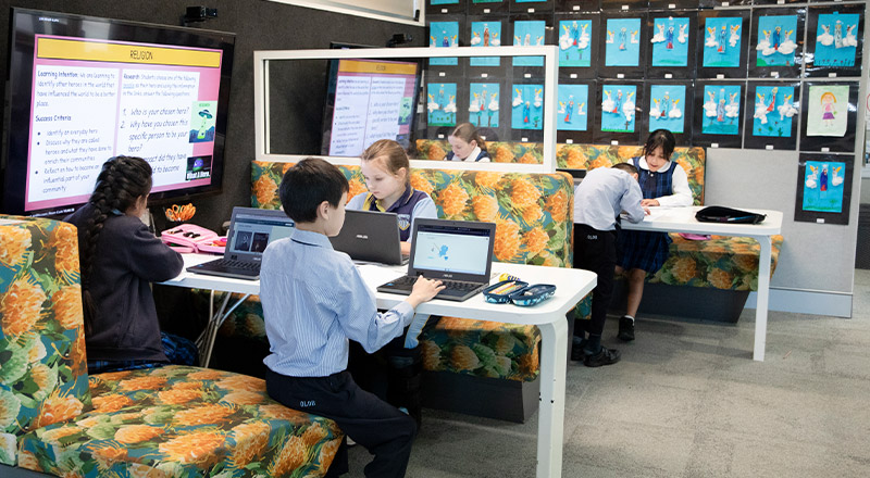 Students in a learning space at Our Lady of The Rosary Primary School Kellyville