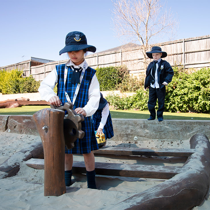 Students playing in the sand pit at Our Lady of The Rosary Primary School Kellyville