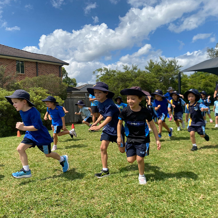 Students participating in a school sports event at Our Lady of The Rosary Primary School Kellyville